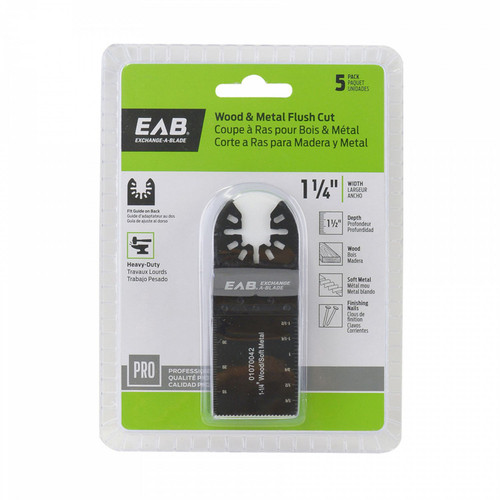 EAB (5-Pack) 1070232 Wood & Metal Flush Cut Oscillating Blades, 1-1/4"
