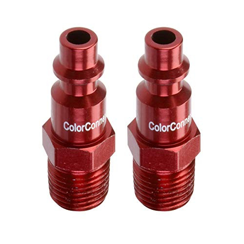 ColorConnex Plug (2 Pack), Industrial Type D, 1/4 in. MNPT, Red - A73440D-2PK