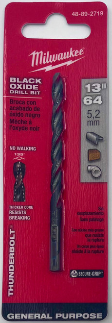 Milwaukee 48-89-2719 Thunderbolt Black Oxide Drill Bit 13/64 in