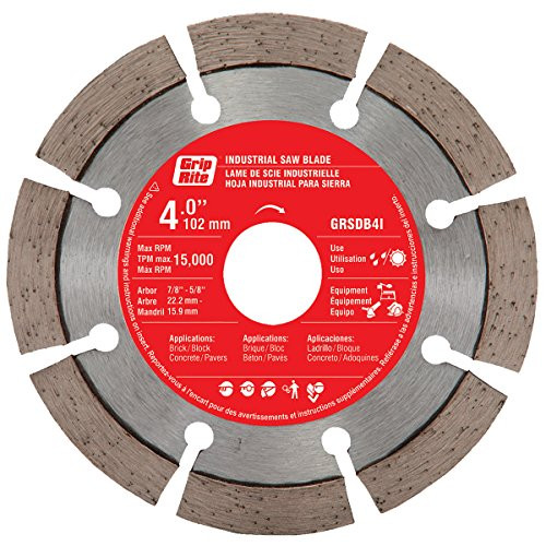 Grip-Rite GRSDB4I Industrial Segmented Diamond Blade, 4"