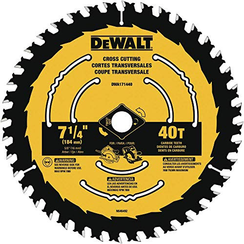 DeWalt DWA171440 Cross Cutting Circular Saw Blade, 7-1/4" x 40T - BULK