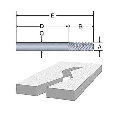 Bosch 85619 1/4-Inch Diameter 3/4-Inch Cut Solid Carbide Fiberglass Bur Router Bit 1/4-Inch Shank With Bearing