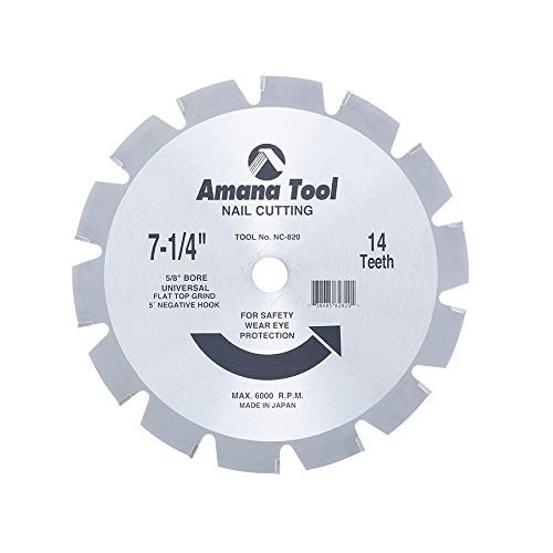 Amana Tool NC-820 Carbide Tipped Nail Cutting & Demolition Blade, 7-1/4" x 14T