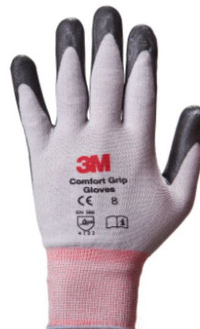 3M Comfort Grip Gloves, Extra Large, Gray
