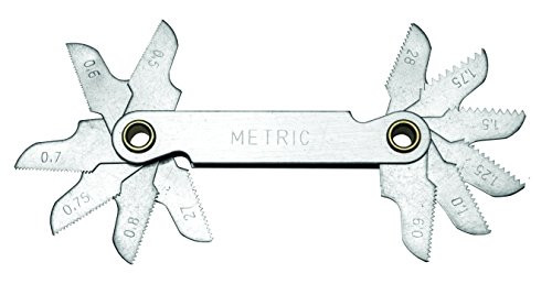 Century Drill and Tool  (1 pc) Metric Pitch Gauge, 12 Blade Measurements, 0.50-1.75 pitch, NPT and BSP (98402)