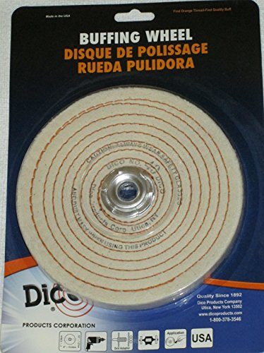 Dico 527-40-6 1/4-Inch Spiral Sewn 6-Inch Diameter 1/2-Inch Thick Buffing Wheel, White (7000194)