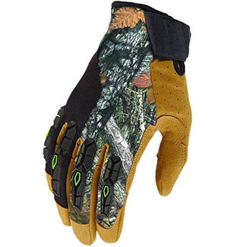 Lift Safety GHR-17CFBRL PRO Series Handler Gloves, Camo/Brown, Dual Layer Fused Silicone Palm/Fingers, Pair, Large