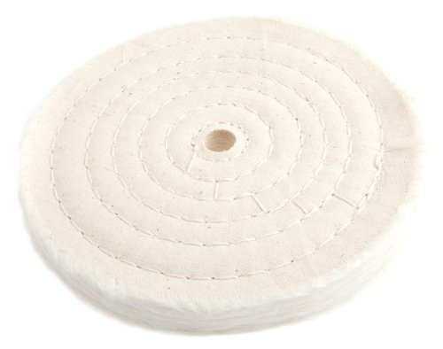 Forney 72040 Cotton Buffing Wheel, Spiral Sewn, 1/2" Face Width, 6" Diameter