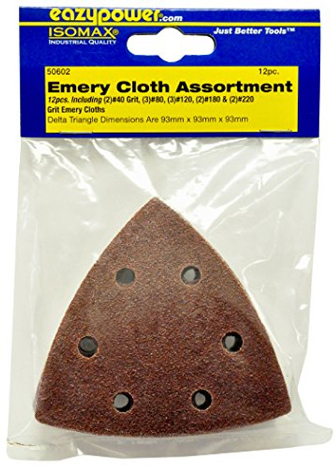 Eazypower 50602 Emery Cloth Sanding Pad Assortment, 93 x 93 x 93 mm