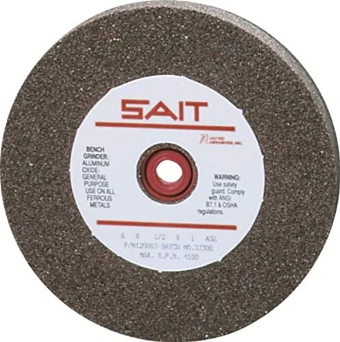 United Abrasives-SAIT 28001 A60X1 Metal Vitrified Bench Grinding Wheel, 6" x 3/4" x 1"