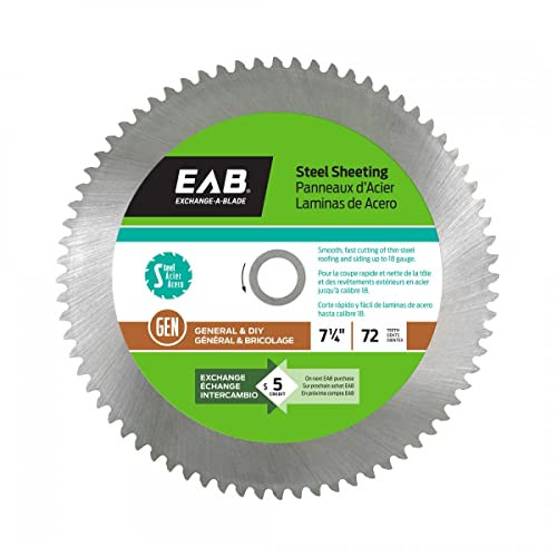 EAB Steel Roofing 7-1/4" x 72 Teeth Saw Blade - 1005112, Bulk