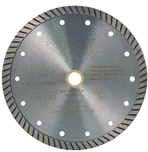 Diteq D96210 DX-T Turbo Rim Diamond Blade, 4-1/2" x .095" x 7/8"-5/8"