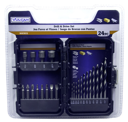 VULCAN 24-Pieces High Speed Steel Drill Bit and Driver Set, 870840