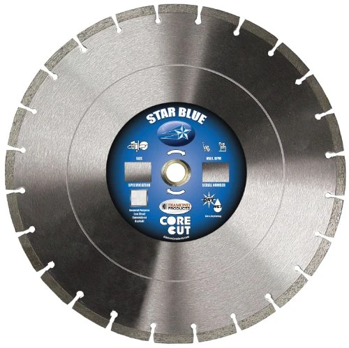 Diamond Products Core Cut 92398 Star Blue H8B Segmented High Speed Diamond Blade, 12" x 0.110"