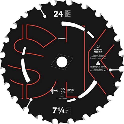 Skilsaw 75924 Carbide Tip Framing Saw Blade, 7-1/4" x 24 Tooth
