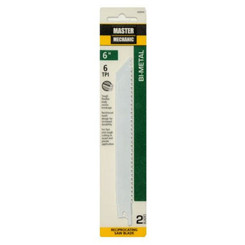 Master Mechanic 698946 DISSTON COMPANY 6 TPI Bi-Metal Reciprocating Saw Blade With Cobalt (2 Pack), 6"