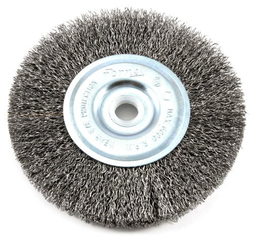 Forney 72741 Wire Wheel Brush, Coarse Crimped with 1/2-Inch Through 5/8-Inch Arbor, 5-Inch-by-.012-Inch