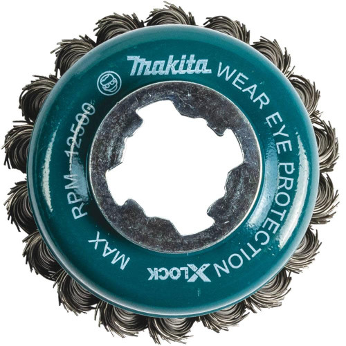 Makita X-LOCK 3-1/8" Carbon Steel Knot Wire Cup Brush D-72621