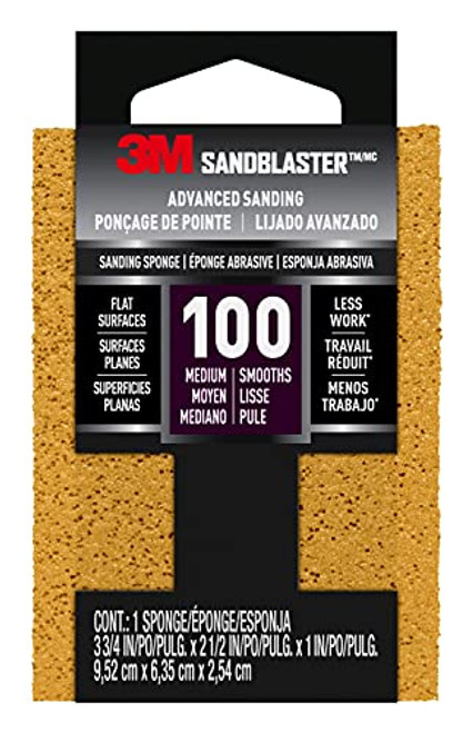 3M 20908-100, 100 Grit Sanding Sponge