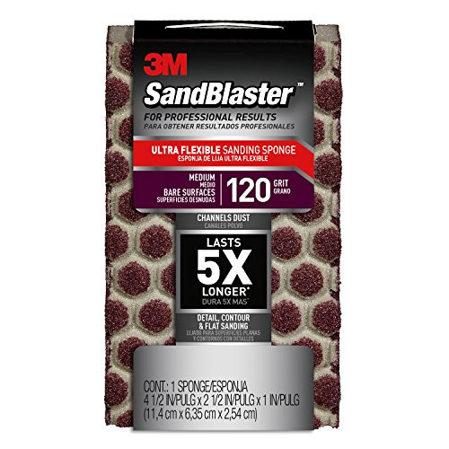3M 20908-120-UFS, 4.5 x 2.5 x 1/Medium, brown Sponge