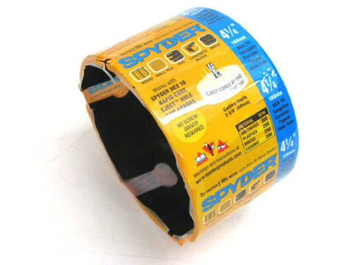 NEW! SPYDER 4-1/4" CARBIDE TIPPED HOLE SAW DRILL BIT, 600044