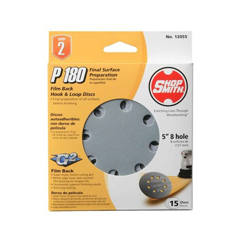 Shop Smith 12055 8 Hole 180 25 CT Grit Disc, 5-Inch, 15-Pack