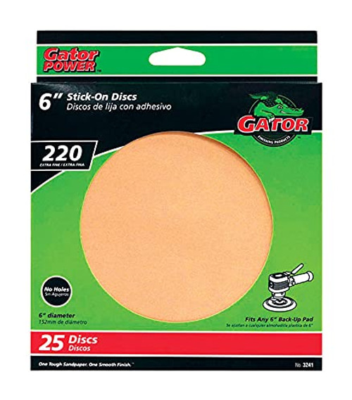 Gator Sand Disc 6" 220 grit 25pk (3241)