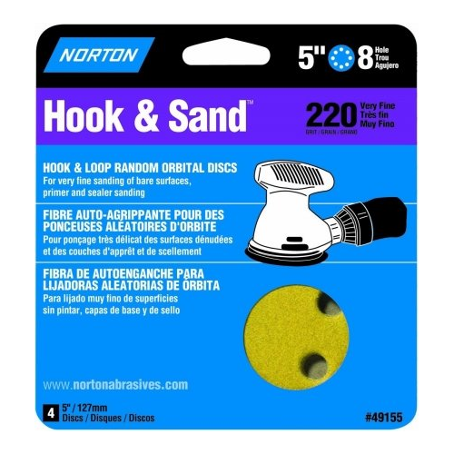 Norton Disc Sanding Hook 5In 8 Hole 220 (49155)