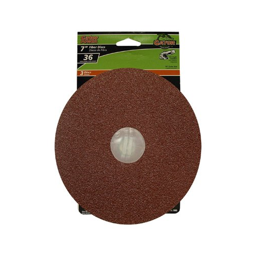 Gator 3083 Aluminum Oxide Fiber Discs, 36 Grit, 7" X 7/8", 3-pack Gator 3083 Aluminum Oxide Fiber Discs, 36 Grit, 7" X 7/8", 3-pack
