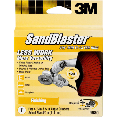 3M Sandblaster 4.5-in. 120-grit Right-angle Grinder Sanding Disc