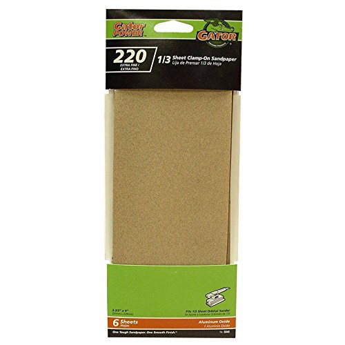 Gator Finishing (6-Sheets), 3-2/3" x 9", 220 Grit Aluminum Oxide Sanding Sheets, 5040 Gator Finishing (6-Sheets), 3-2/3" x 9", 220 Grit Aluminum Oxide Sanding Sheets, 5040