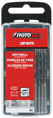 RotoZip (GP8) 1/8-Inch Guide Point Drywall Cutting  Zip Bit, 1-Pk/8-Bits