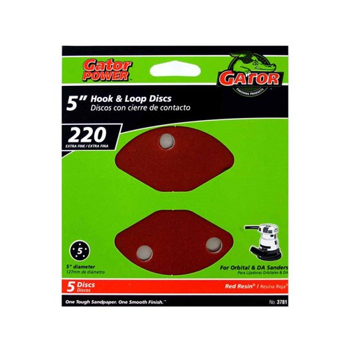 Gator 3781 5 inch 220G Sand Disc (5 Pack)