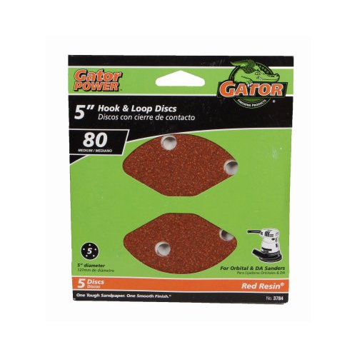 Gator (5-Pack) 5 inch 80G Hook & Loop Sanding Discs #3784