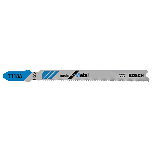 Bosch T118A3 3-Piece 3-5/8 In. 17-24 TPI Metal T-Shank Jig Saw Blades