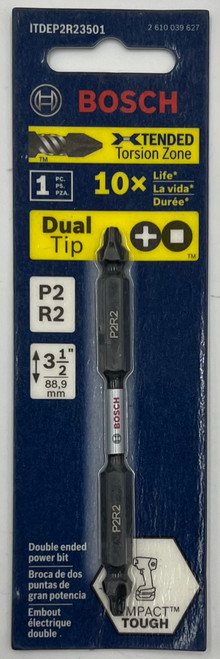 BOSCH ITDEP2R23501 3.5 In. Phillips/Square #2 Double-Ended Impact Tough Screwdriving Bit