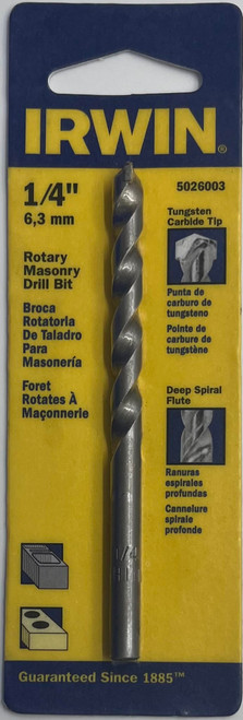 Irwin 5026003 Rotary Masonry Drill Bit 1/4 inch