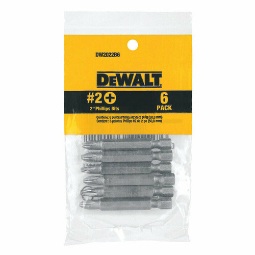 DeWalt DW2022B6 #2 Phillips Power Bits, 2", 6-Pack