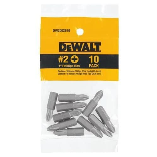 DEWALT DW2002B10 #2 Phillips 1-Inch Bit Tips (10-Pack)