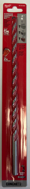 Milwaukee 48-20-9022 SHOCKWAVE Carbide Hammer Drill Bit 3/8"x10"x12"