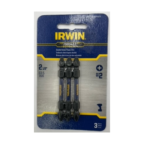 Irwin IWAF32DEPH23 Double End #2 Phillips Impact Power Insert Bit 2 inch - 3 pack