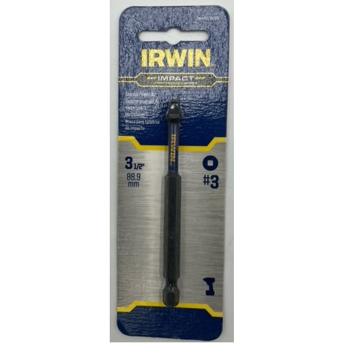 Irwin IWAF33SQ3 Impact Power Bit #3 Square 3-1/2 inch Length - 1 pack