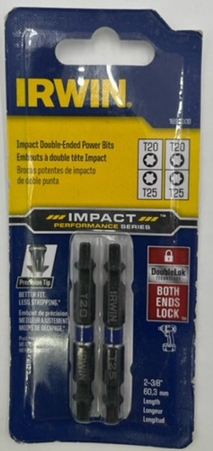 Irwin 1892008 Double End Torx T25, T20 Impact Power Insert Bits - 2 pack