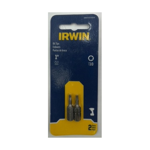 Irwin IWAF21TX102 Torx Insert Bits T10, 1 inch length - 2 pack