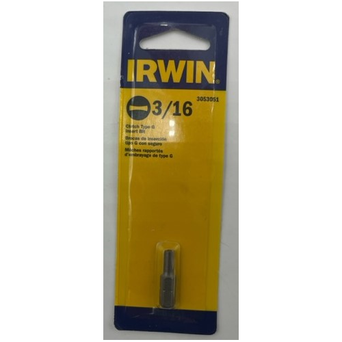 Irwin 3053051 Clutch Type G Insert Bit 3/16 inch x 1 inch - 1 pack