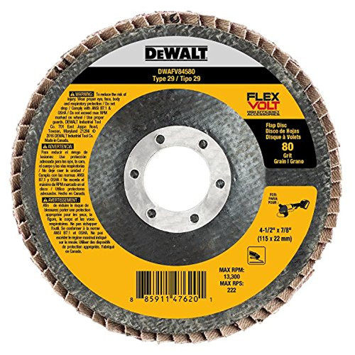 DEWALT DWAFV84580 FLEXVOLT T29 80G Flap Disc, 4-1/2 x 7/8