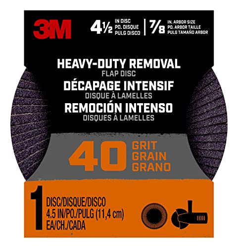 3M Heavy Duty Removal 4.5 inch Flap Disc, 40 grit, 1 Pack