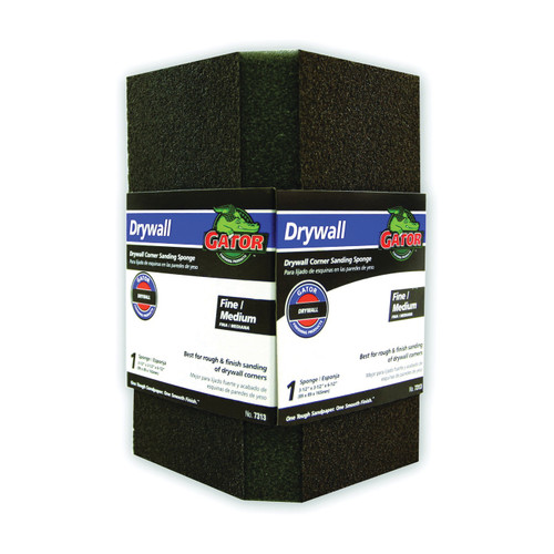 Gator 7313 Sanding Sponge, 6-1/2 in L, 3-1/2 in W, Fine, Medium, Aluminum Oxide Abrasive