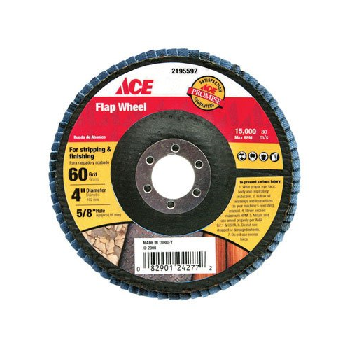 ACE 2195592 FLAP WHEEL 60 GRIT 4" X 5/8"