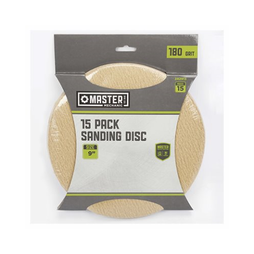 Master Mechanic (242912) 9 Inch 120 Grit Drywall Hook & Loop Sandpaper 15 Pack
